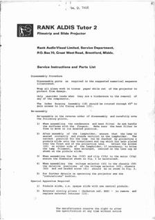 Aldis Ltd Tudor 2 manual. Camera Instructions.